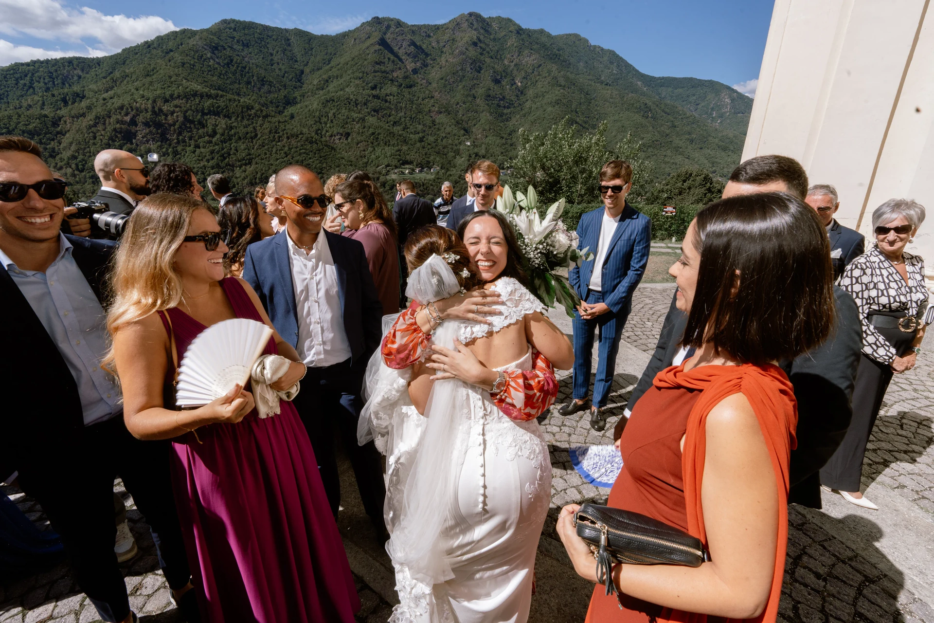 Guests gathered at a wedding ceremony